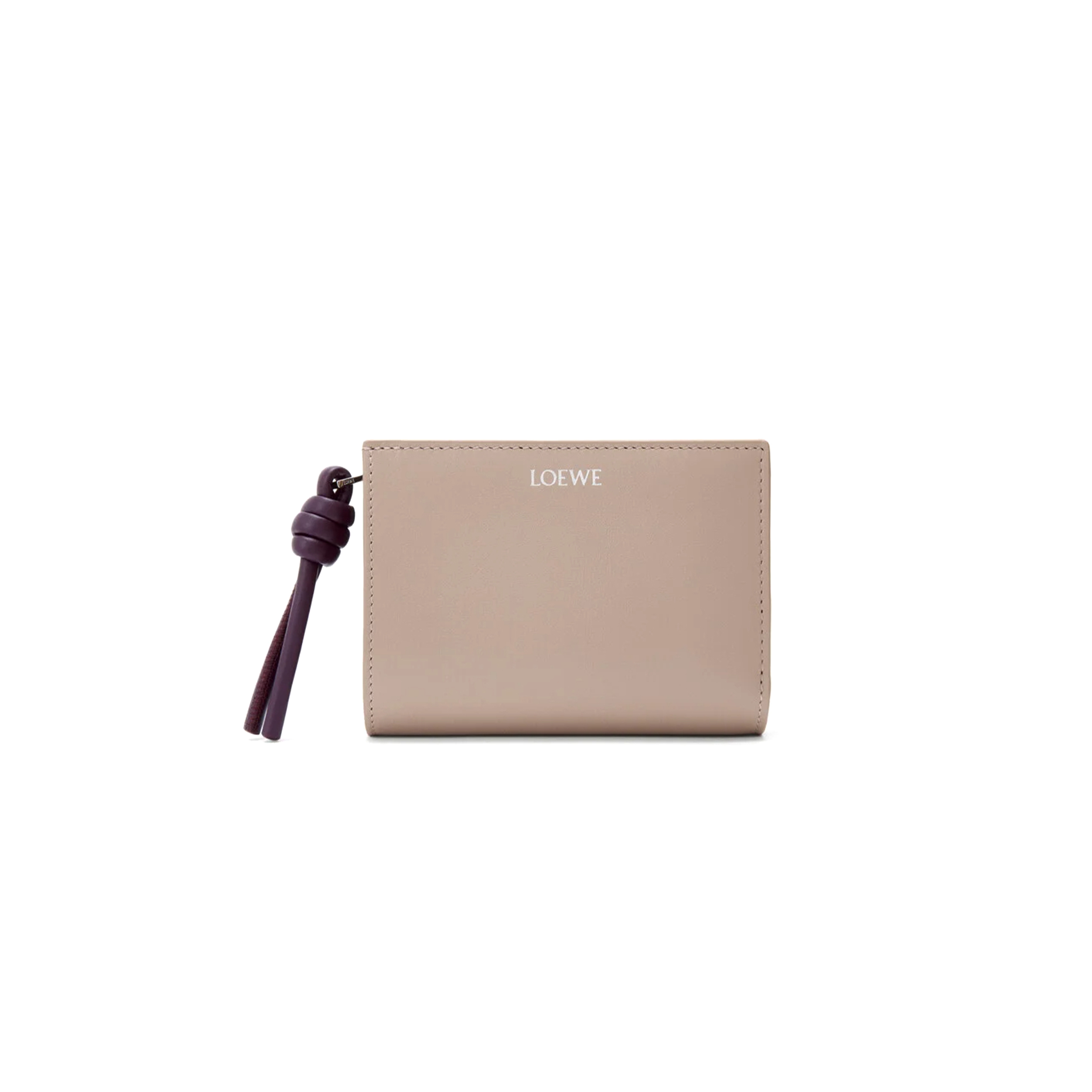 LOEWE KNOT COMPACT WALLET IN SHINY NAPPA CALFSKIN CEM1NCWX01 (11.4*8.5*3cm)